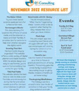 November Newsletter Resource List